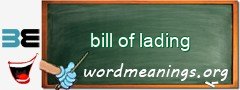WordMeaning blackboard for bill of lading